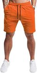 EVERWORTH Men's Casual Training Shorts Gym Workout Fitness Short Bodybuilding Running Jogging Short Pants, Orange, X-Large