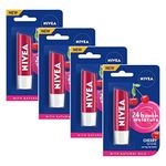 Nivea Lip Care Fruity Shine Cherry, 4.8g (Pack of 4)