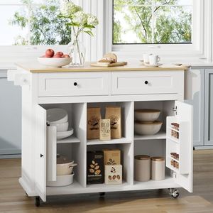 Vitalikus Kitchen Island With Drop Leaf Storage