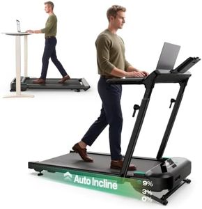 UREVO Foldable Treadmill with Adjustable Laptop Desk, 12% Auto Incline