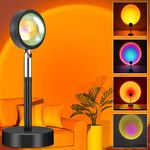 EGR Sunset Lamp Projector Led Light, Sun Lamp with Multiple Colors 180 Degree Rotation Rainbow Projection Lamp, Sunset Projection Lamp, Sunset Night Light Projector for Party Bedroom Decor, Sunset Red