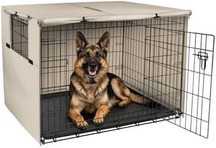 Explore Land 48 inches Dog Crate Cover Heavy Duty Polyester Pet Kennel Sunshade Universal Fit for Wire Cage (Light Tan)