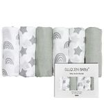 GLLQUEN BABY Muslin Squares Cloth for Baby, 6pack 70cm x 70cm Cotton Burp Cloths for Newborn, Absorbent & Breathable and Ideal to Clean, Wipe & Cover Newborns