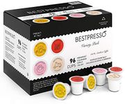 Bestpresso Coffee, Variety Pack Single Serve K-Cup Pods, 96 Count. Includes Breakfast, Colombain, Donut and Italian (Compatible With 2.0 Keurig Brewers) 8 Packs Of 12 Cups