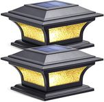 Siedinlar Solar Post Lights Solar Lights Outdoor Garden Post Lamp, Metal Fence Post Lights Waterproof Landscape Fence Post Cap Lamp for 4x4 5x5 6x6 Posts Patio Garden Decoration