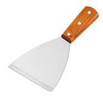 Super Z Outlet Stainless Steel Blade Grill Slant Edge Scraper Wooden Handle for Food Service, Cleaning Supplies, Barbecue Cooking Restaurants