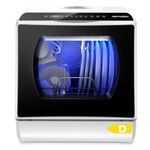 AIRMSEN Mini Table Top Dishwasher - Upgraded 6 Programs Portable Countertop Dishwasher No Plumbing with 2 Water Supply Modes for Kitchen Apartment Outdoor - with Baby Care Mode