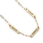 Crafted Memories - Personalised Necklace for Women | Customised 3 Bar Pendant with Name & Date Engraved | Ideal for Mother, Daughter, Grandmother, Girlfriend | Silver, Gold, Rose Gold