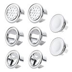 8 Pieces Overflow Hole Covers, Decoration Accessories for Drainage Holes, Round Plastic Hole Plugs, 4 Designs of Overflow Rings, Used in Kitchen and Bathroom Sinks, Bathtubs