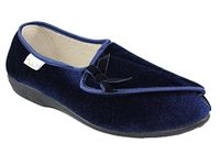 Dr Keller Womens Diabetic Orthopaedic Wide Fit Adjustable Comfort Slippers, Dr Hilda: Navy, 7 UK