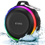 Kunodi Bluetooth Shower Speaker with IPX7 Waterproof, Portable wireless speaker with Dynamic Lights, 5W Clear Sound, True Wireless Stereo, Clip Portable for Pool Beach Boat Kayak Float Golf