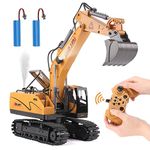 NEXBOX Toys for Age 4 5 6 7 8 Year Old Boys - Remote Control Excavator with Spray, for Kids, RC Digger Truck Construction Vehicles