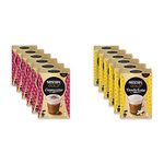 NESCAFÉ Gold Cappuccino Instant Coffee, Cappuccino Satchets, Cappuccino Flavoured Coffee - Pack of 6, 48 Sachets & Gold Vanilla Latte Instant Coffee, 6 Pack, 48 Sachets