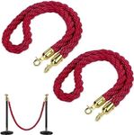 2pcs Red Stanchion Twisted Rope, 5 