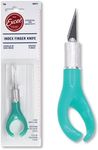 Excel Blades K71 Fingertip Craft Knife - 7 Inch Ergonomic Hobby Knife with Finger Loop - Crafting Supplies - Scrapbooking Knife and Cutting Tool for Precision Cutting and Trimming - Green Teal