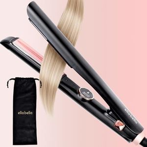 ELLA BELLA® Slimline Hair Straightener with Infrared Technology | 2-in-1 Straightening & Curling | 10 Temp Settings | Portable Design