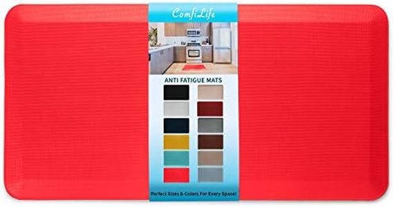 ComfiLife Anti Fatigue Floor Mat – 3/4 Inch Thick Perfect Kitchen Mat, Standing Desk Mat – Comfort at Home, Office, Garage – Durable – Stain Resistant – Non-Slip Bottom (24" x 70", Scarlet Orange)