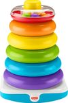 Fisher-Price Toddler Toy Giant Rock-A-Stack, 6 Stacking Rings with Roly-Poly Base for Ages 1+ Years, 14+ Inches Tall