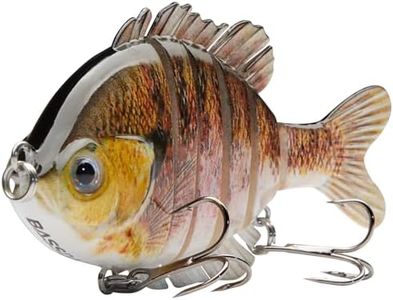 BASSDASH SwimPanfish Multi Jointed Panfish Bluegill Swimbaits Hard Topwater Bass Lures Fishing Lure Crank Saltwater 3.5in/0.85oz