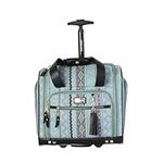 Steve Madden Designer 15 Inch Carry on Suitcase- Small Weekender Overnight Business Travel Luggage- Lightweight 2- Rolling Spinner Wheels Under Seat Bag for Women (Legends Teal)