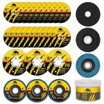 PRETEC Grinding & Cutting Wheels 5 inch Set - 5" 20 Pcs Cut Off Wheels, 3 Pcs Grinding Wheels, 3 Pcs Flap Discs for Angle Grinder Cutting Grinding 5" x7/8", 20+3+3 PCS