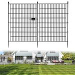 10 Panels No Dig Decorative Outdoor Garden Fence with Gate for Yard, 40 in(H) X 23.6 ft(L) Animal Barrier Fencing Rustproof Metal Wire Panel Border for Dog, Rabbits, and Patio Temporary Ground Stakes