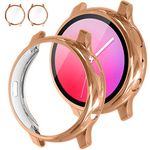 Tensea [2Pack] Compatible with Samsung Galaxy Watch Active 2 Screen Protector Case 40mm, Bumper Full Around Cover for Samsung Galaxy Watch Active2 40 (Rose Gold, 40mm)