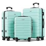 Strenforce Luggage Sets 20/24/28 inch Durable Suitcase Sets with Double Spinner Wheels TSA Lock for Travel Trips,Mint Green