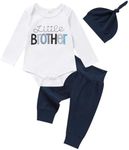 Baby Brother Matching Outfits Boy Little Big Brother Letter Romper Shirt Long Pants Fall Winter Clothes, Lill Bro White, 0-3 Months