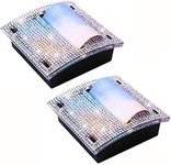 2PCS Rhinestone Self Stick Note Pad Holders 3 x 3 Inches Post It Note Dispenser Desk Pop up Sticky Notes Container Dispenser for Office Home Classroom Supplies (AB Rhinestone)