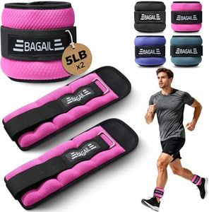 BAGAIL Ankle Wrist Weights for Women & Men, One Pair of 1/2/4/6/8/10 LBS Wearable Leg Arm Weights with Sleek Design & Secure Fit for Walking, Running, Pilates, Home Fitness & Physical Therapy - 10lb, Pink