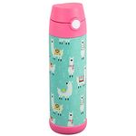 Snug Kids Flask - Stainless Steel Insulated Water Bottle with Straw for Children/Toddlers (Girls/Boys) - Llamas, 500ml