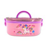 SAMVARDHAN Lunch Box Thermal Stainless Steel 800 ML Insulation Brunch Munch Box Tableware Set Portable Lunch Containers for Kid Adult Student Children Keep Food (Unicorn)