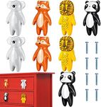 8 Pieces Cute Animal Knobs Kids Handles Ceramic Knobs Child Drawer Pulls Animal Cabinet Handles Lovely Cupboard Knobs Nursery Drawer Handles with Screws for Room Bedroom Bathroom Kitchen Door Dressers