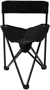 Pacific Pass Lightweight Portable Tripod Camp Chair, Includes Carry Bag - Polyester,Steel,Black