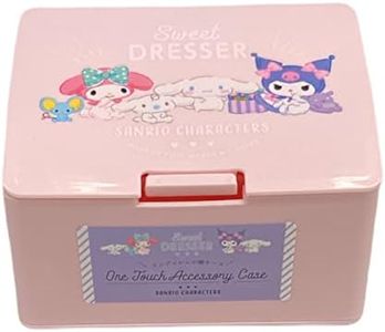 Friend Sanrio My Melody × Kuromi × Cinnamoroll Cute Box with One Touch Open Lid, Makeup Case, Accessory Case, Cosmetic Case, 4.2in x 3.5in x 2.1in, Modern