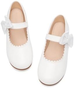 Coutgo Girls Mary Jane Dress Shoes Flower Girl Shoes Bow Ballet Flats