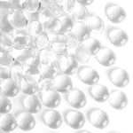 VGOODALL Clear Glass Pebbles,420PCS Approx.1.9KG Transparent Flat Stones Aquarium Marbles Vase Filler Beads Table Scatter Gems