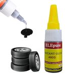 Black Tire Repair Glue Rubber Strong Adhesive Bonding for Sidewall Gash Dent Instant Super Glue for Off-Road Car Motorcycle Truck Tractor, 20g