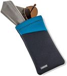 Carson Eyeglass Pouch with Built-in Microfiber Cloth for Eyewear and Sunglasses, Blue (EC-10GYBU) Medium