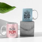 Yaya Cafe Mothers Day for Mom Dad, to The Best Dad Mom in The World Mug, Coaster Combo Set of 2