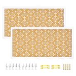 Aitakatta Decorative Cork Board for Walls, Bulletin Board with White Floral Print, White Framed Pin Board Vision Board for Office School Bedroom and Dorm Room with Pins, Screws(3060,2pc)