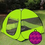 Multicolor Foldable Kids Play Tent House | Pop-Up Tent with Mosquito Net | Fun Indoor & Outdoor Playhouse for Boys & Girls (Up to 10 Years) - Dark Green