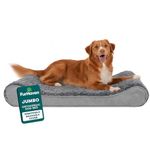 FurHaven Pet Dog Bed | Orthopedic Ultra Plush Luxe Lounger Pet Bed Dogs & Cats, Gray, Jumbo