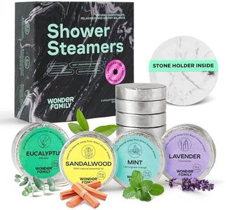Shower Steamers for Sinus Relief & Self Care - 8 Pack Vapor Shower Tablets - Lavender, Sandalwood, Mint & Eucalyptus for Shower Steamers Aromatherapy Bulk - SPA Gifts for Women & Men - With Stone Tray