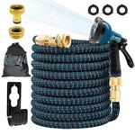 X-COTEC Garden Hose Pipe Expandable 100FT 30M, Hosepipes Flexible Water Hose with 10 Function Spray Nozzle, Expanding Hose Pipe with 3/4", 1/2" Solid Brass Fittings