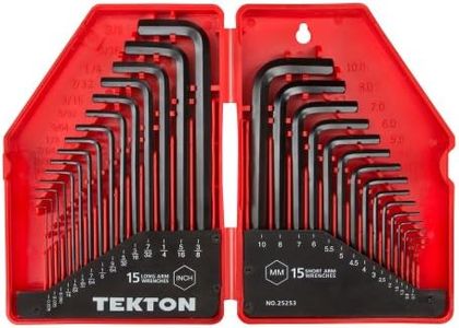 TEKTON Hex Key Wrench Set, Inch/Metric, 30-Piece | 25253