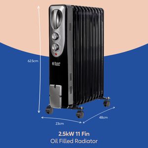 Russell Hobbs 2500W Oil Radiator Heater – Black