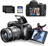 4K Digital Camera for Photography, 12X Optical Zoom Camera with WiFi & App Control, 72MP Vlogging Camera with 180° Flip Screen, Auto Focus, Dual Batteries, Wide Angle & Macro Lens,32GB SD Card