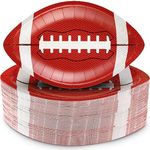 Zubebe 200 Pcs Football Paper Plates Disposable Football Party Supplies Snack Sports Plates Football Birthday Party Favors Disposable Football Serving Trays for Game Day Sports Event Tailgate Party